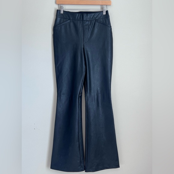 SPANX Pants - SPANX Faux Leather Flare Pants Black Size Medium